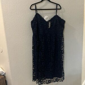 NWT navy blue boohoo brand plus crochet lace midi US size 24